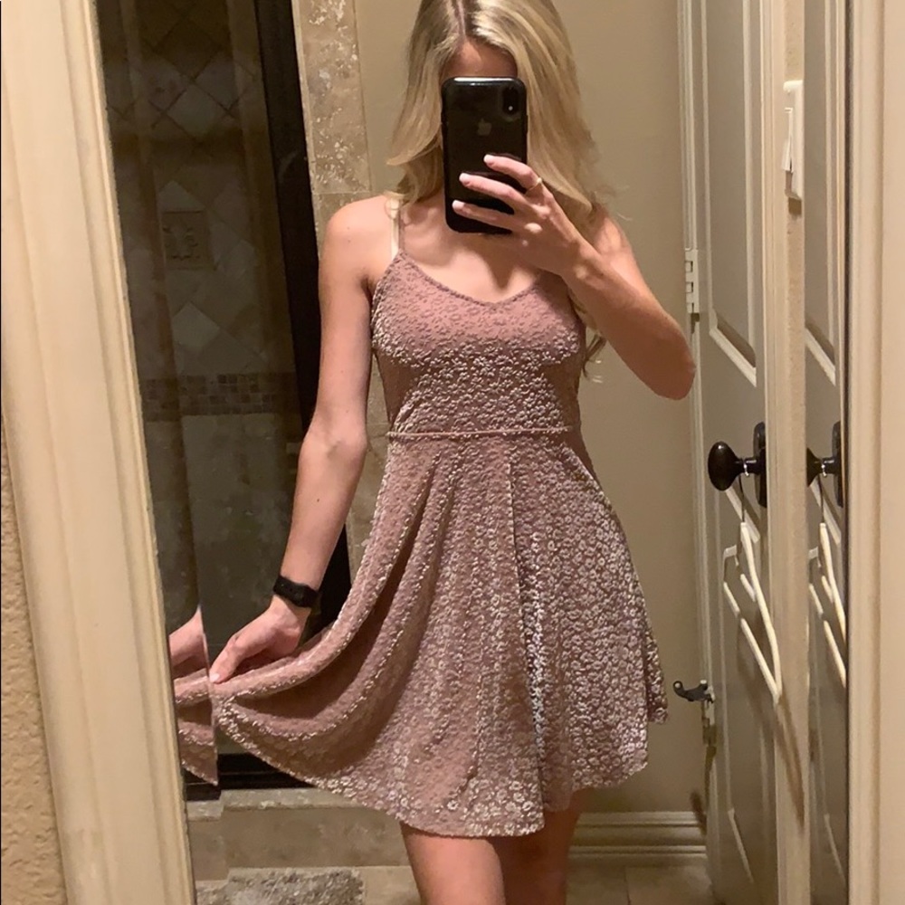 Soft pink mini dress